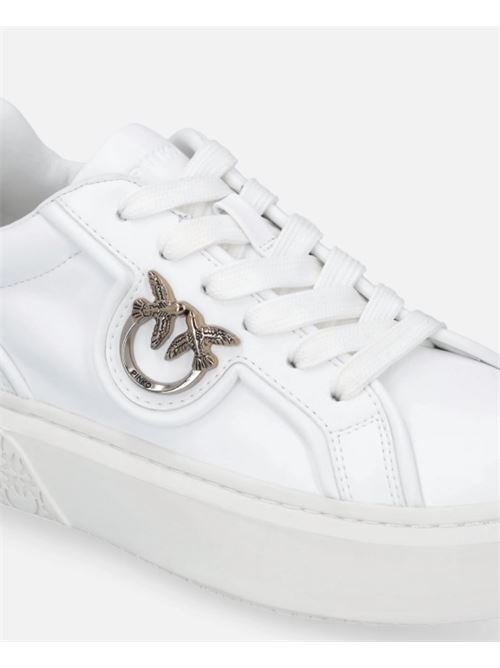 Sneakers in pelle con logo Love Birds Pinko | SS0041P087Z1B.WHITE